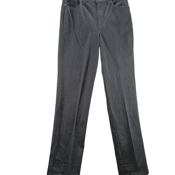 Gloria Vanderbilt Womens Amanda Jeans Black Size 6 Cotton Blend Button Zip Close - Picture 1 of 12
